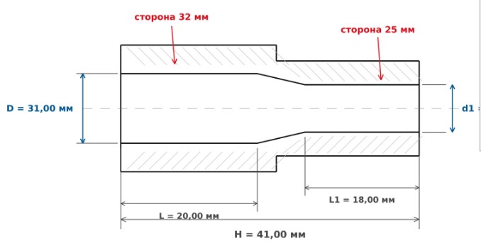 Муфта 32х25 KOER перехідна KP0042